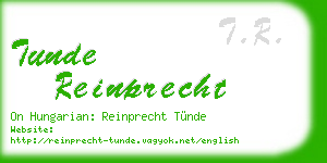tunde reinprecht business card